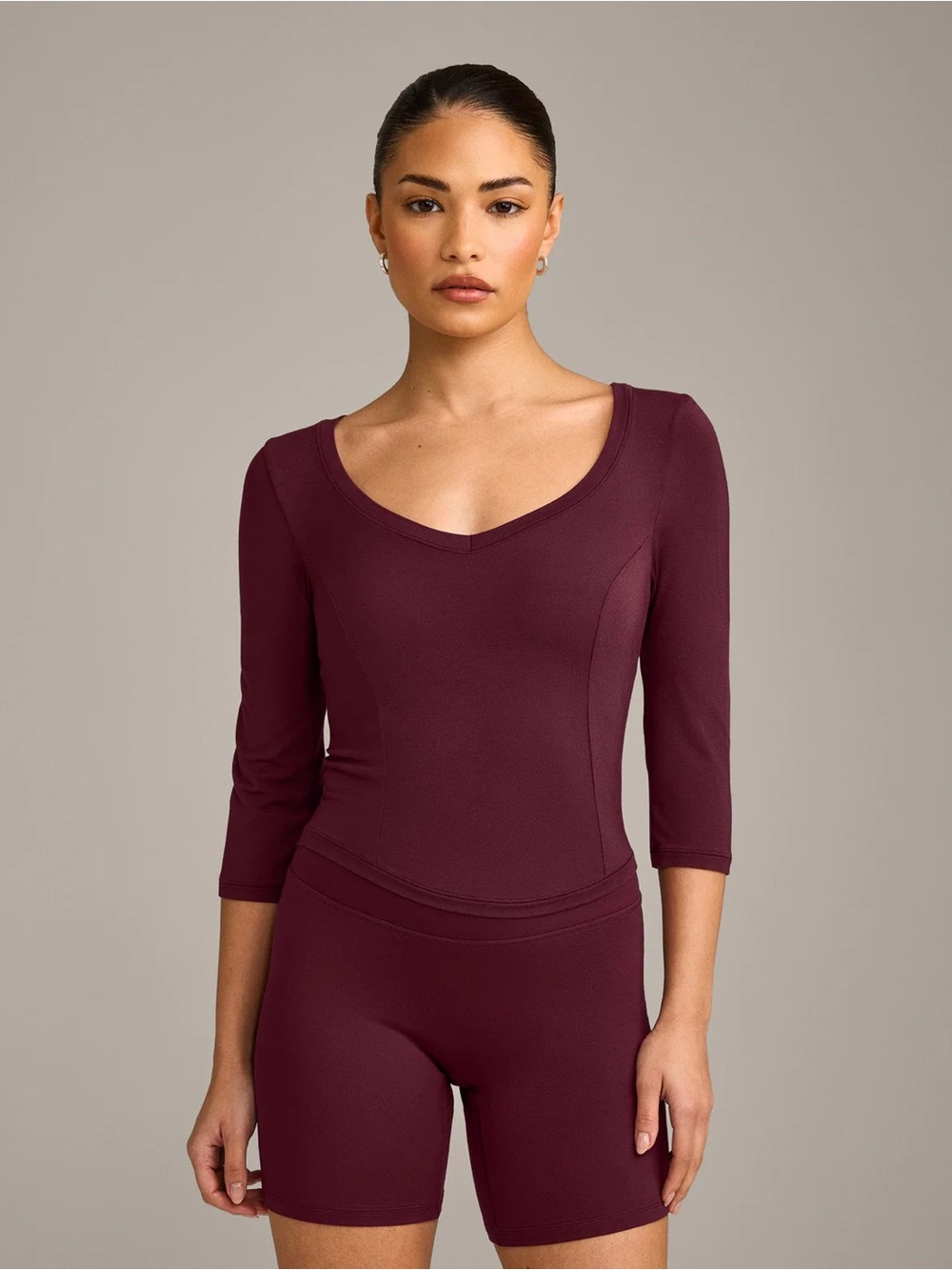 Oner Active MELLOW™ MOTION WIDE V NECK 3/4 LENGTH SLEEVE MID TOP